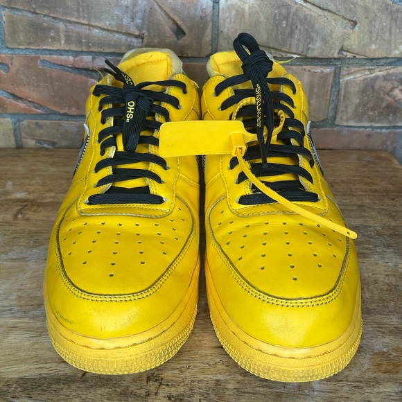 Nike Air  Force 1 Yellow Size 12 - Picture 6 of 10